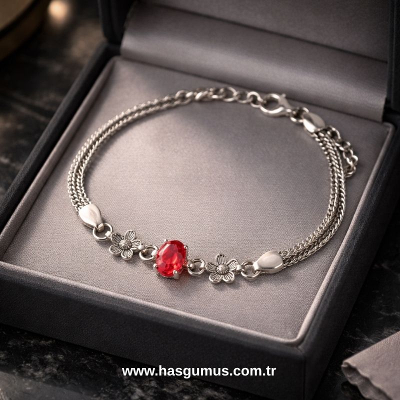 Gümüş Tektaş Bileklik