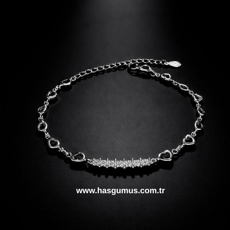 Gümüş Kalpli Bileklik