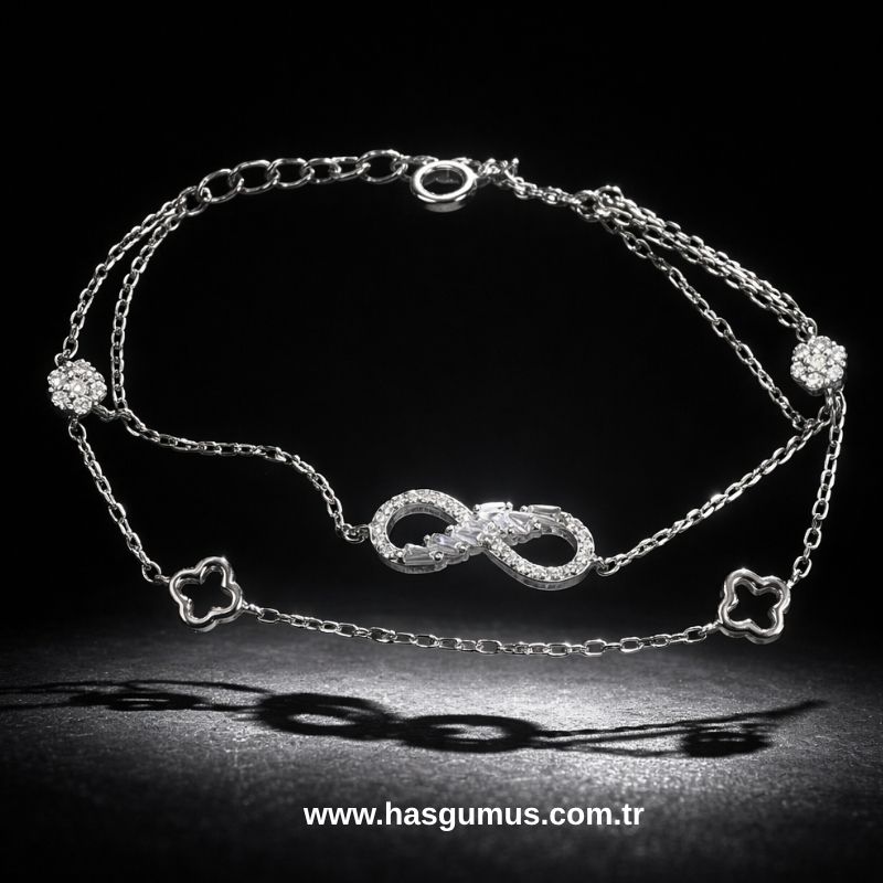 Gümüş Sonsuzluk Bileklik