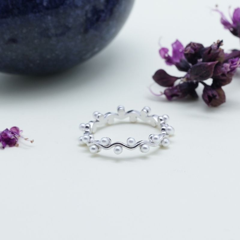 İncili Gümüş Yüzük