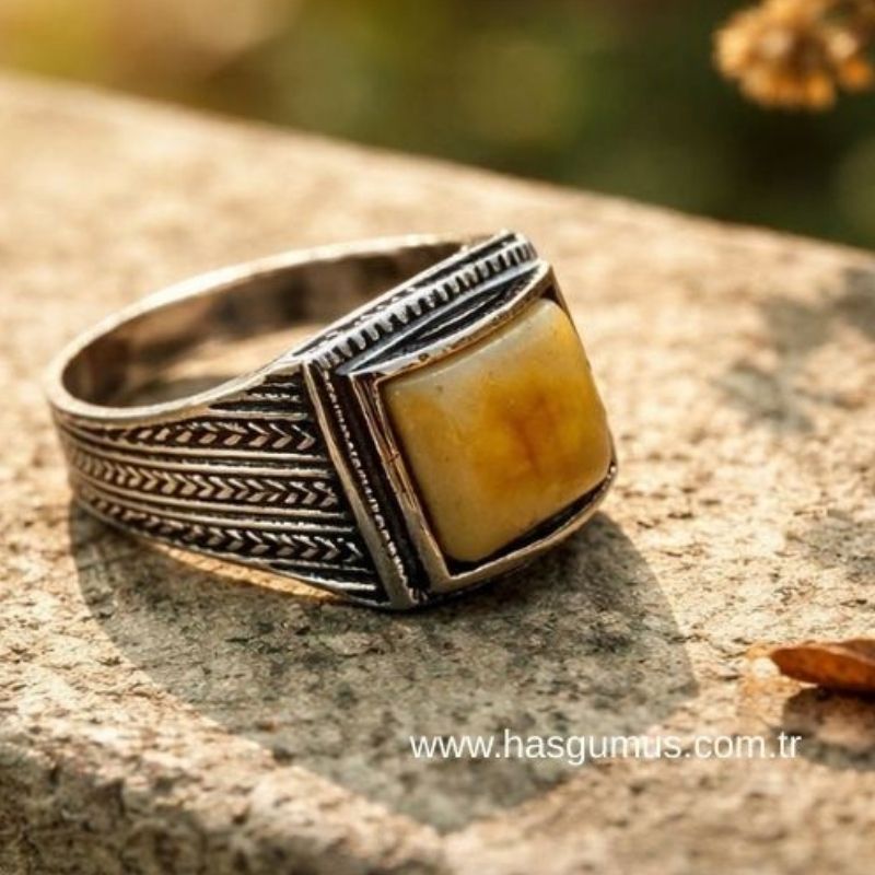 Damla Kehribar Yüzük