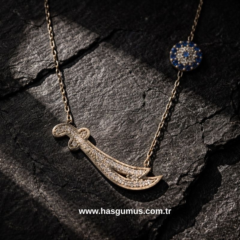 Gümüş Zülfikar Kolye