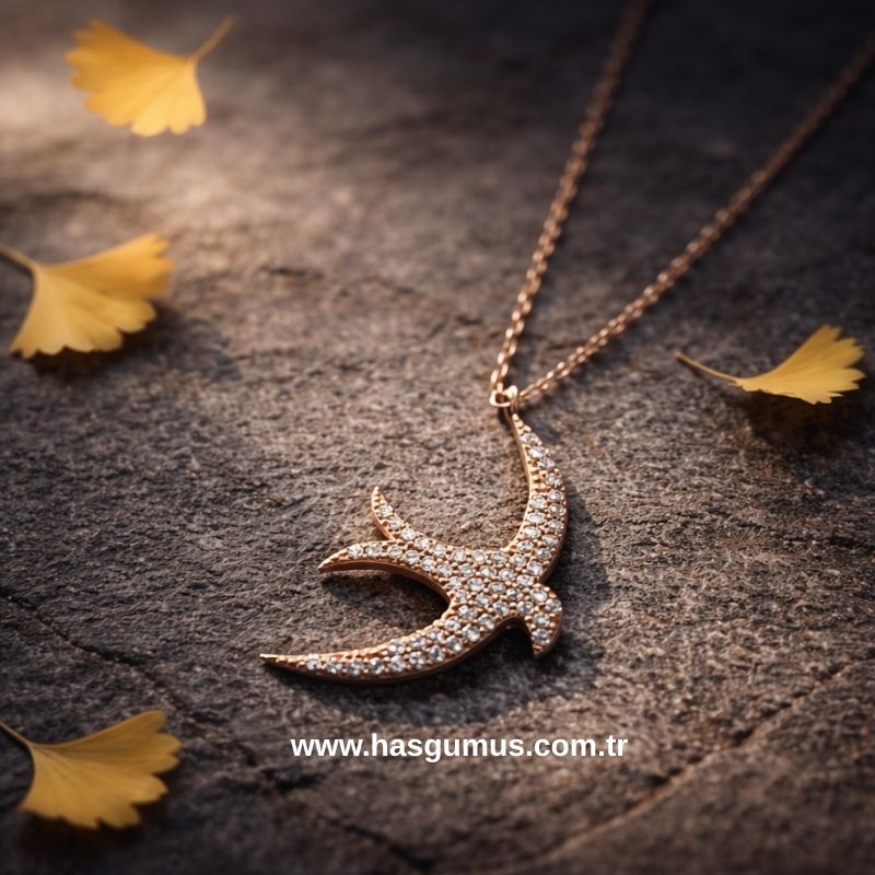 Anka Kuşu  Gümüş Kolye