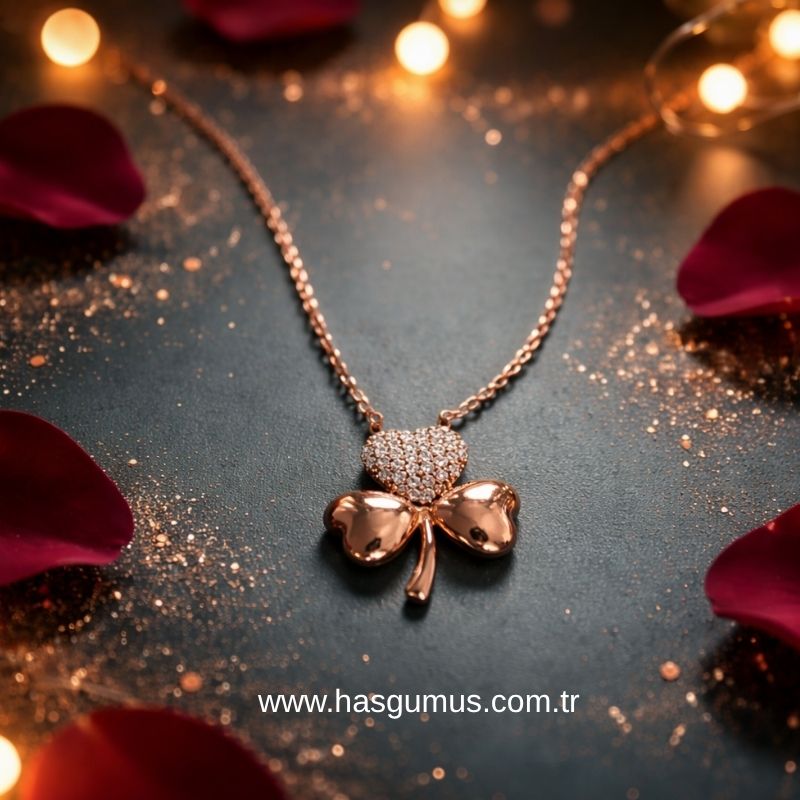 Gümüş Yonca Kolye