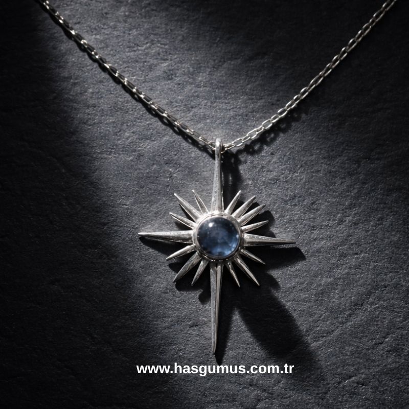 Gümüş Kutup Yıldızı Kolye
