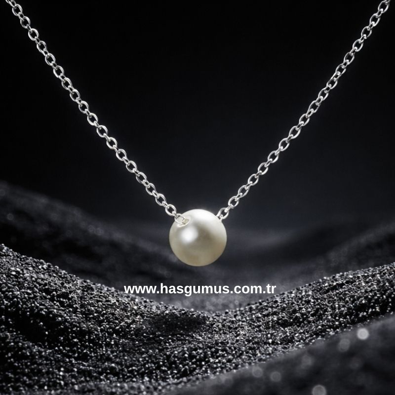 Gümüş İnci Kolye
