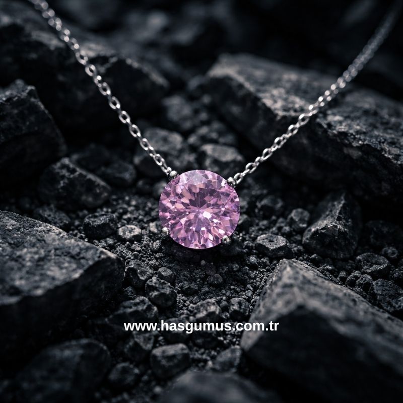 Gümüş Tektaş Kolye