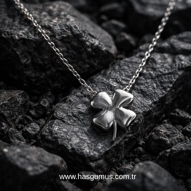 Gümüş Yonca Kolye