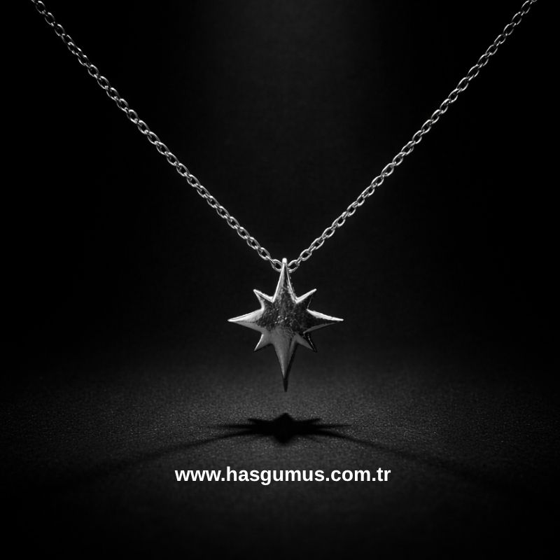 Gümüş Kutup Yıldızı Kolye