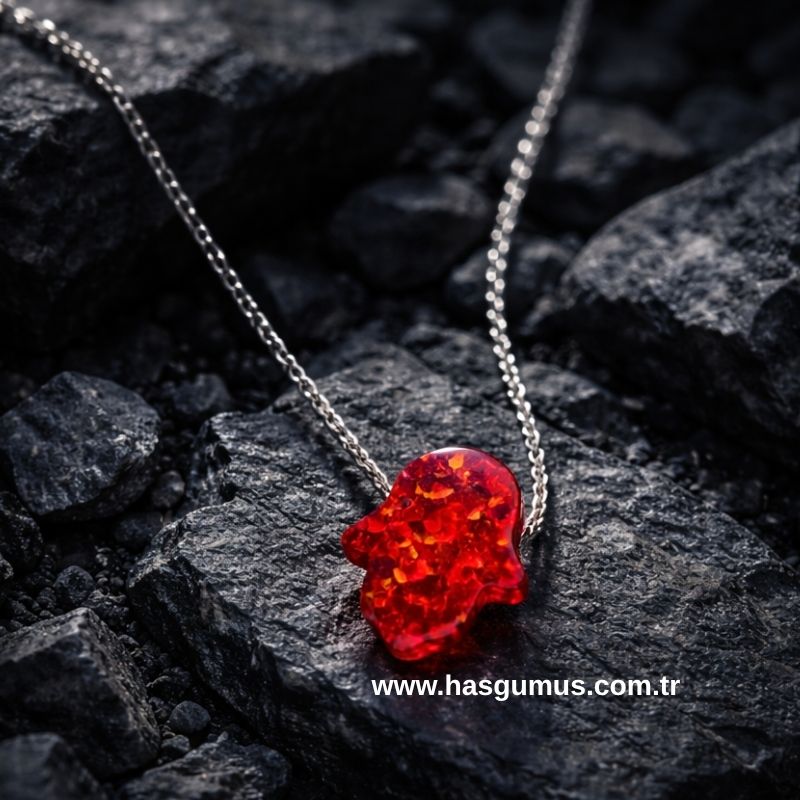 Gümüş Fatma Ana Eli Kolye