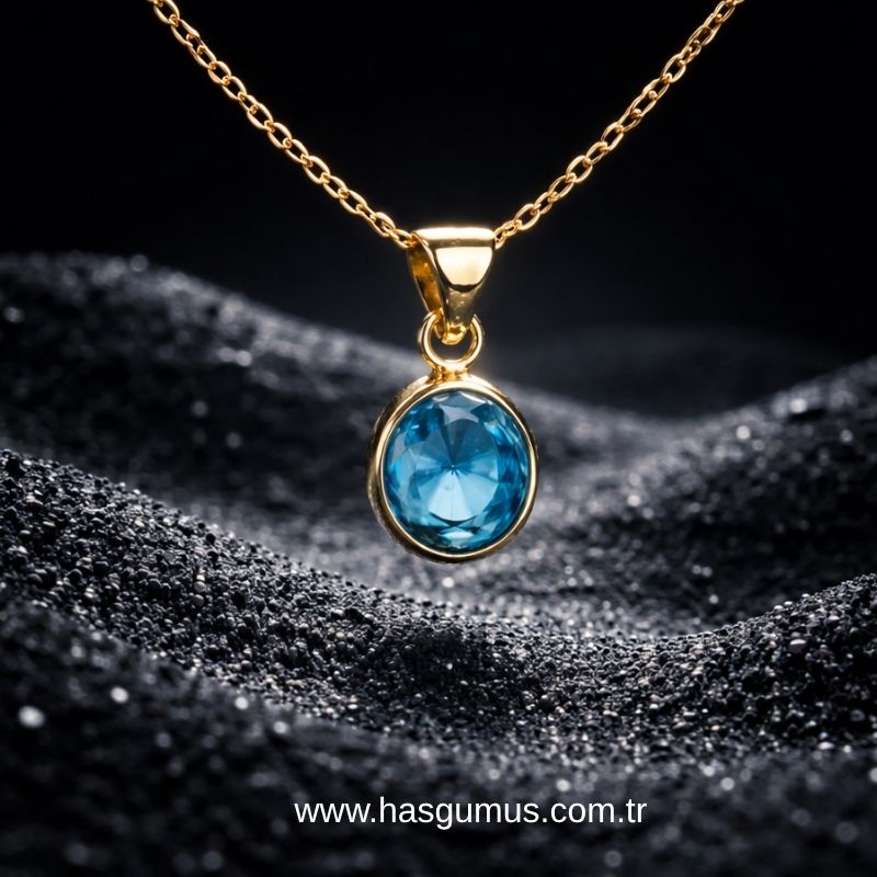 Gümüş Doğal Taşlı Kolye