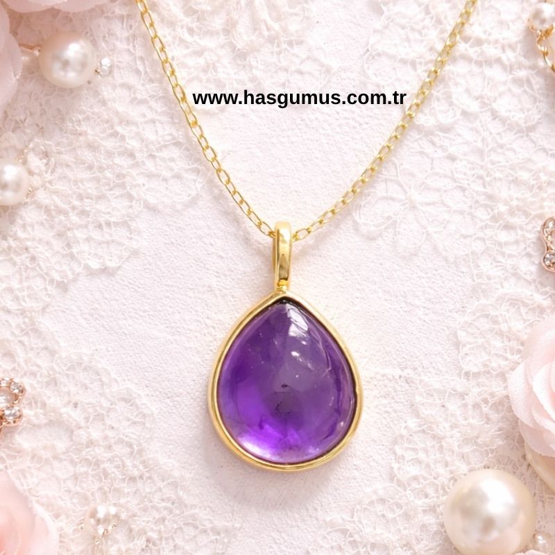 Ametist Taşlı Kolye