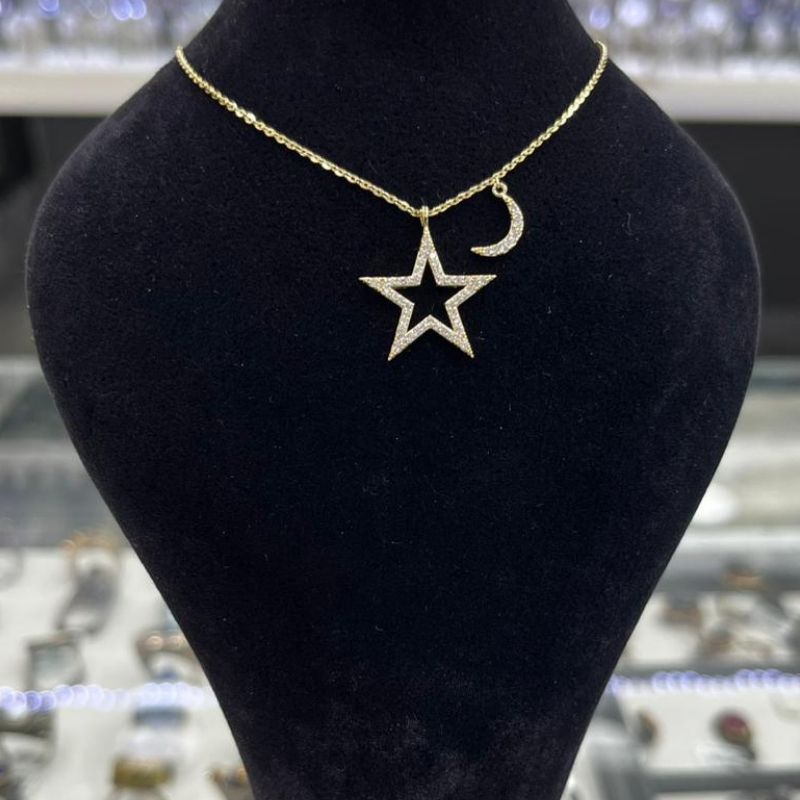 Ay Yıldız Gümüş Kolye