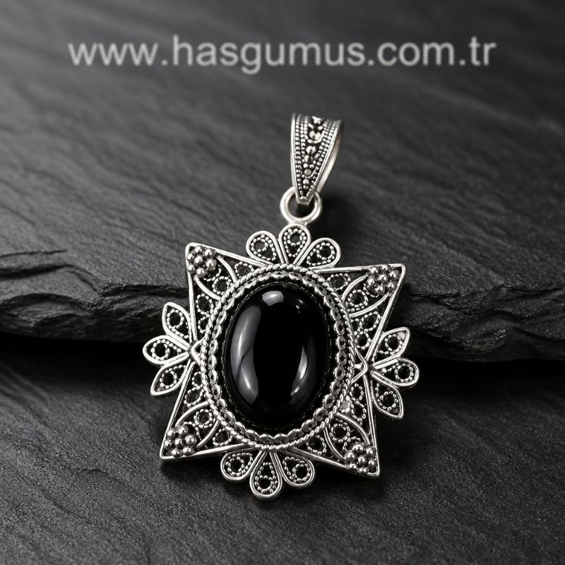 TELKARİ GÜMÜŞ KOLYE UCU