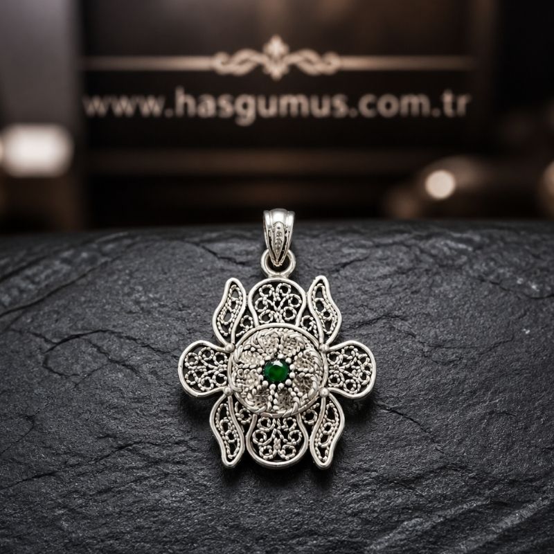 TELKARİ GÜMÜŞ KOLYE UCU