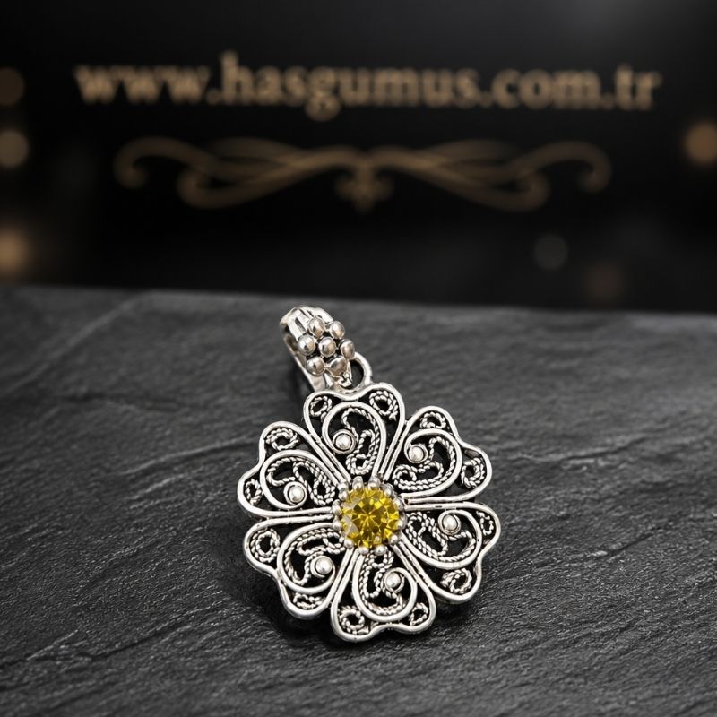 TELKARİ GÜMÜŞ KOLYE UCU