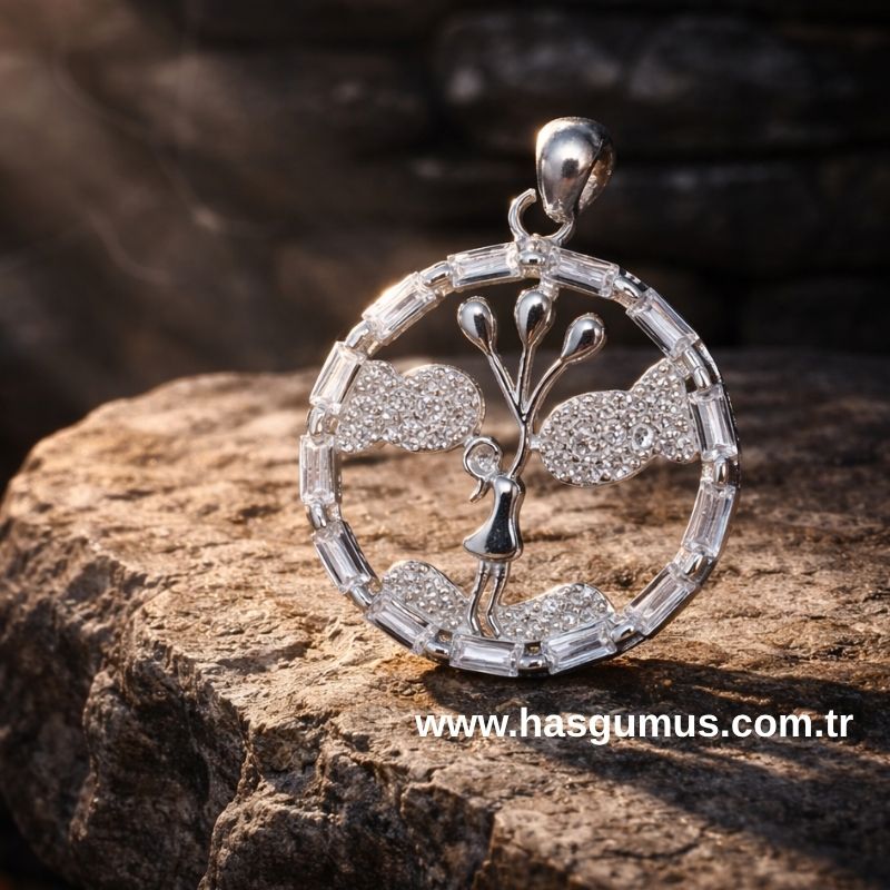 ZİRKON TAŞLI KOLYE UCU