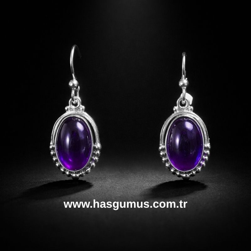 AMETİST TAŞLI KÜPE