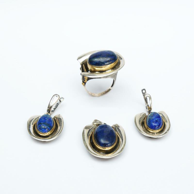 LAPIS TAŞLI OTANTIK GÜMÜŞ SET 