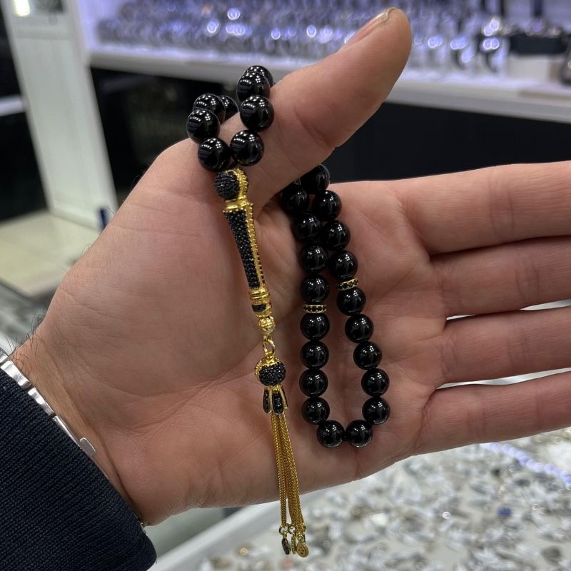 Siyah Turmalin Taşı Tespih